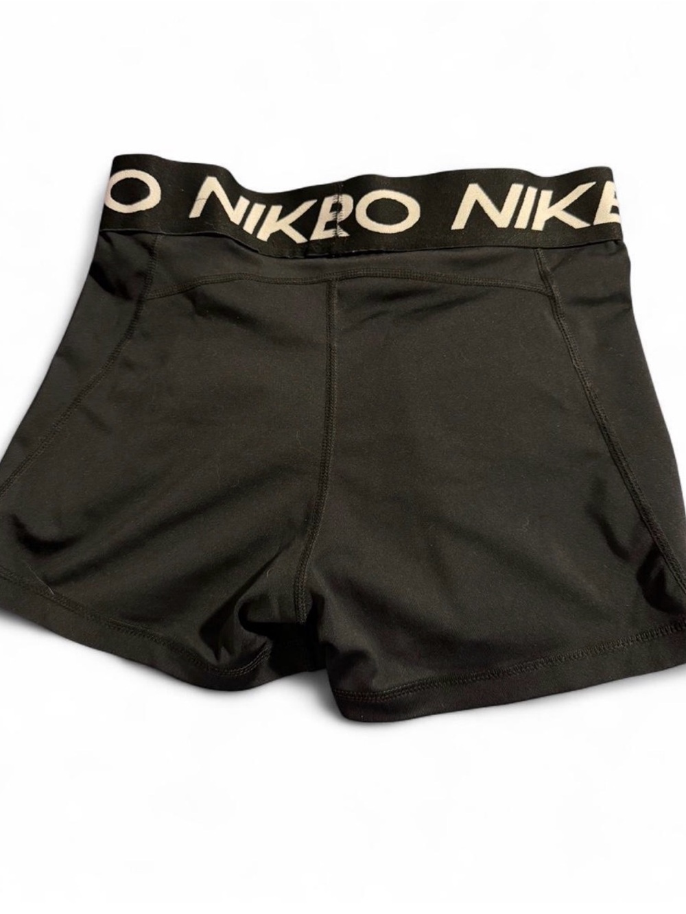 Nike Womens Black Athletic Shorts with Branded Waistband